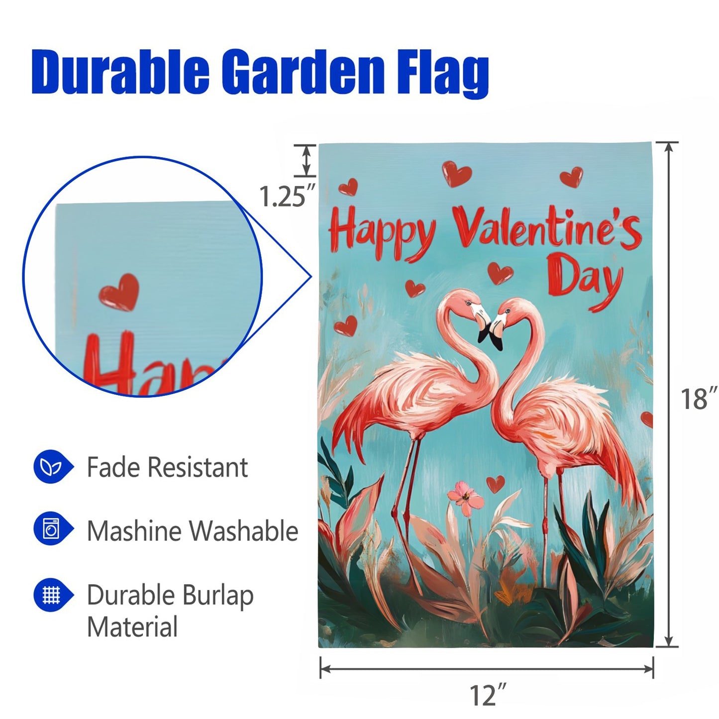 Flamingos Valentine's Day Garden Flag