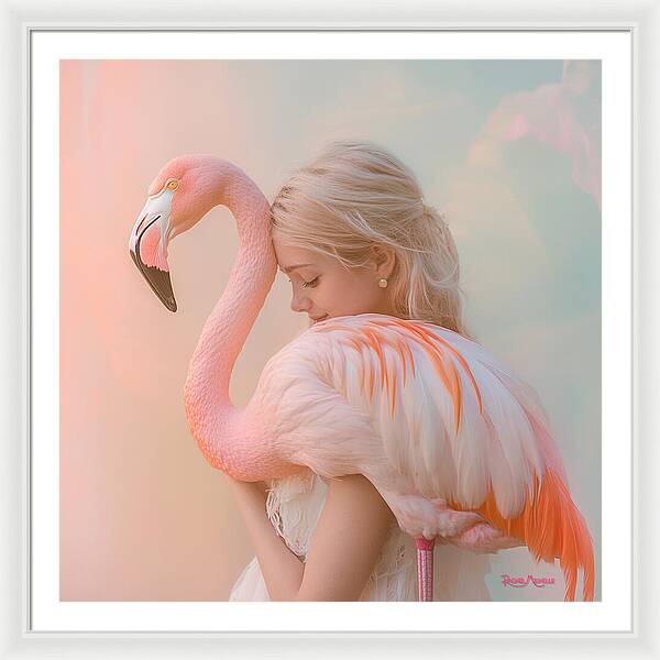 Feathered Embrace by Rachel Michelle - Digital Art Framed Print
