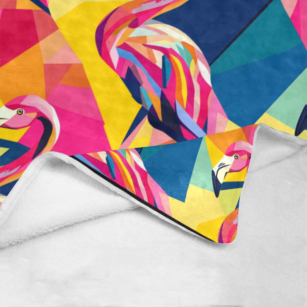 Geometric Flamingo Ultra-Soft Micro Fleece Blanket 60" x 80"