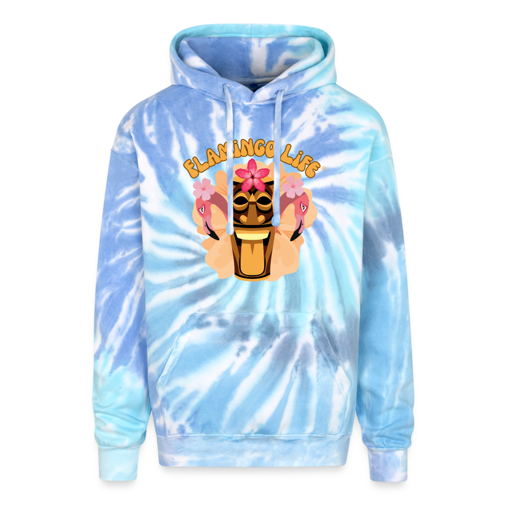 Flamingo Life® Adult Tie Dye Hoodie - blue lagoon
