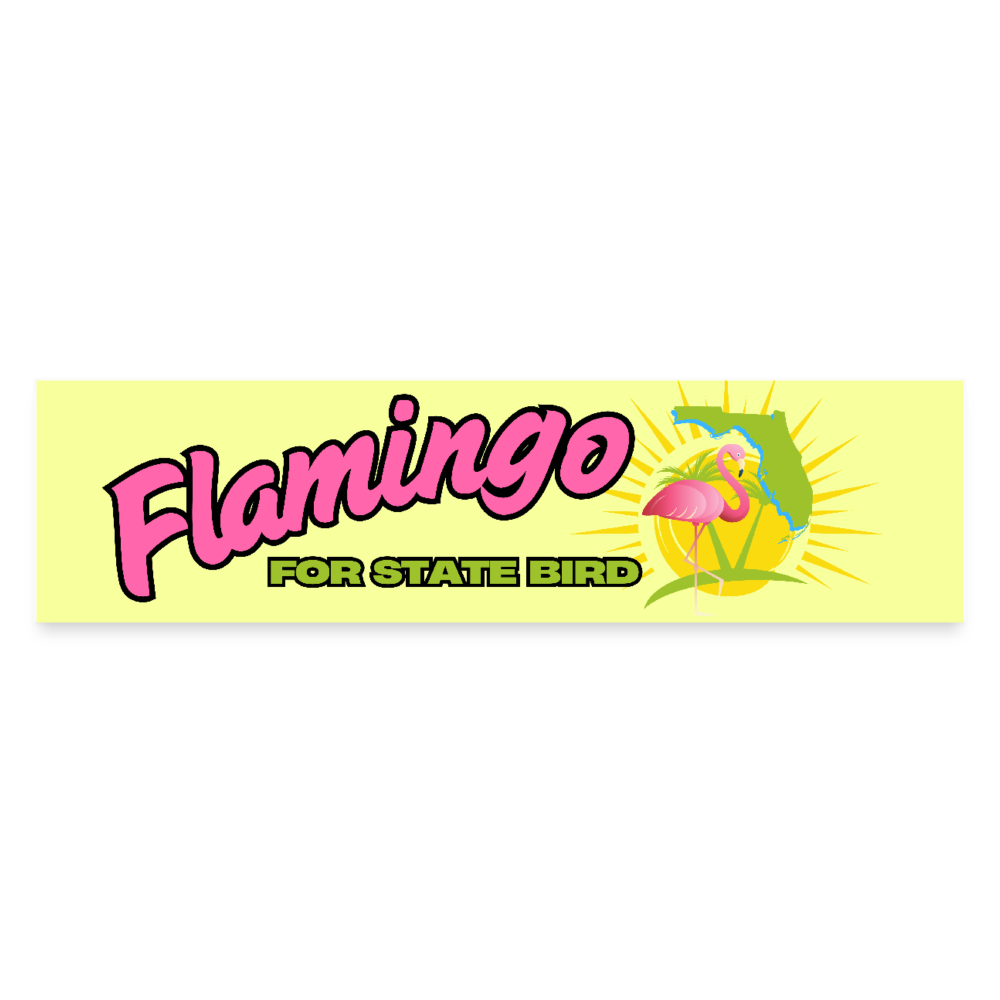 Flamingo for Florida State Bird Bumper Sticker - white matte