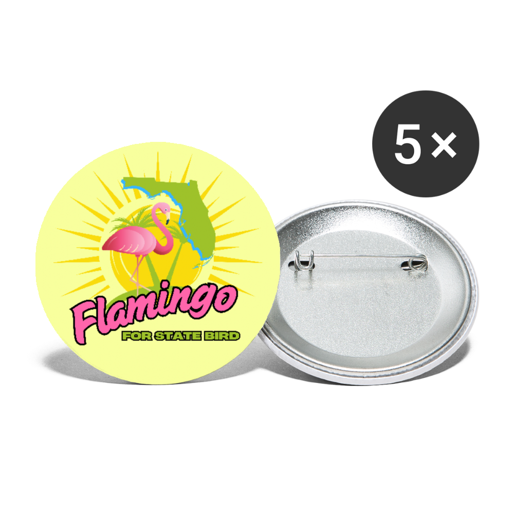 Flamingo for Florida State Bird Buttons large 2.2'' (5-pack) - white