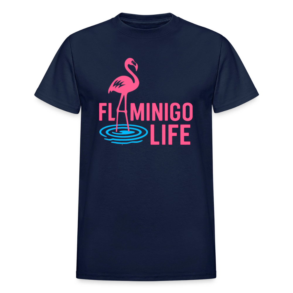 Flamingo Life Ultra Cotton Adult T-Shirt - navy