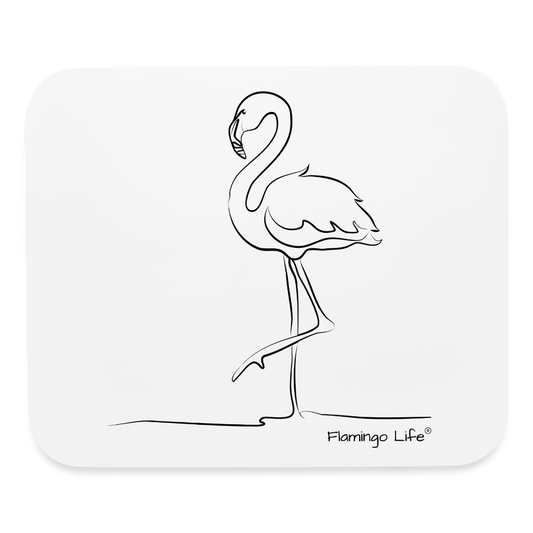 Line Drawing Flamingo Life Mouse pad Horizontal - white