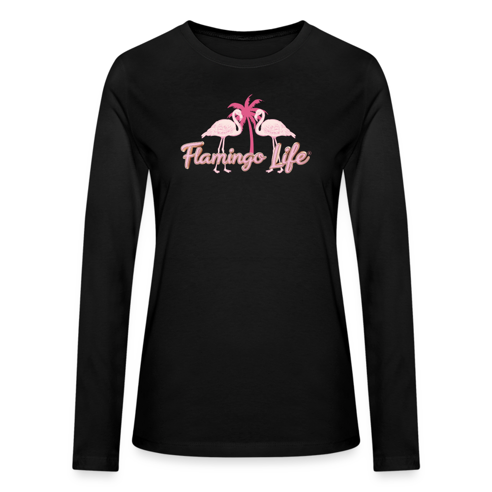 Flamingo Life Women's Long Sleeve T-Shirt - black
