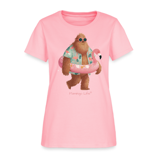 Big Foot Floatie Flamingo Life Women's T-Shirt - pink