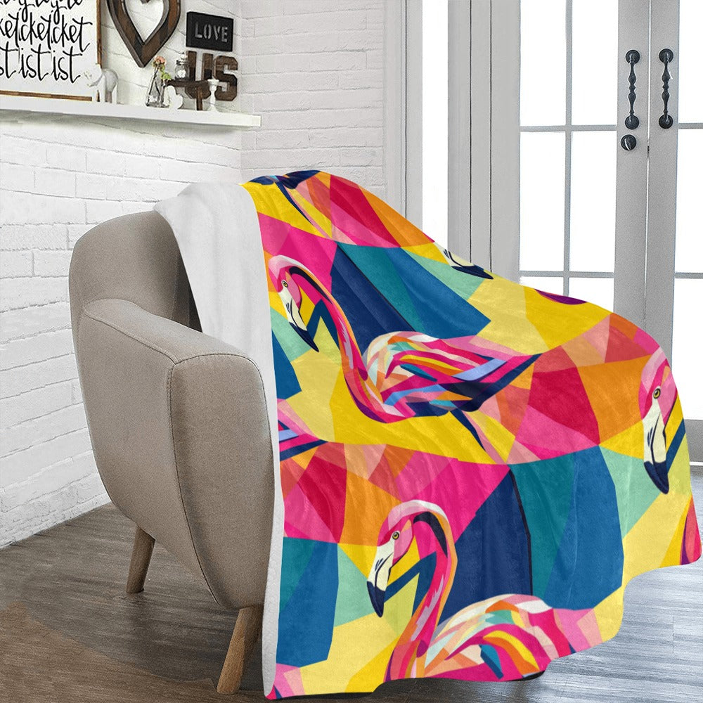 Geometric Flamingo Ultra-Soft Micro Fleece Blanket 60" x 80"
