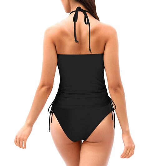 Flamingo Life Street Art Women's Two-Piece Swimsuit Set