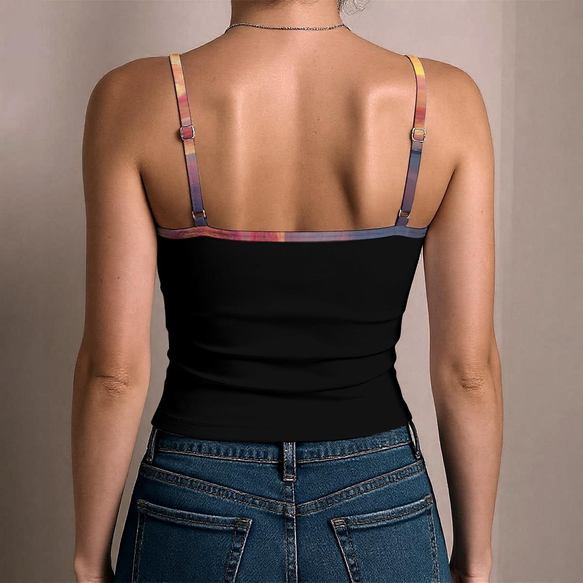 Flamingo in the Clouds Women's Spaghetti Strap Tank Top