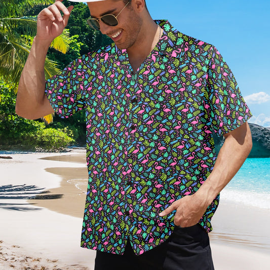Neon Keys Flamingo Life Hawaiian Shirt