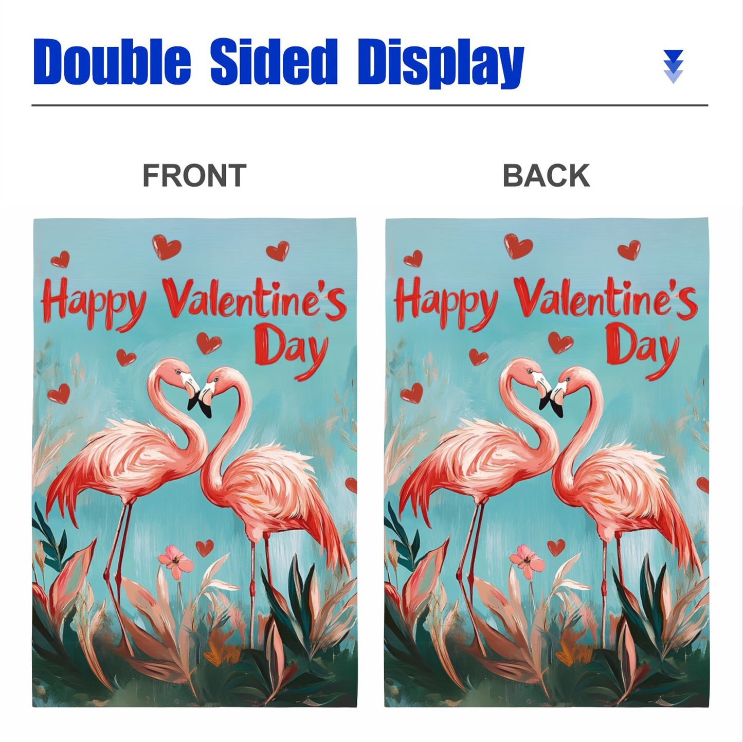 Flamingos Valentine's Day Garden Flag