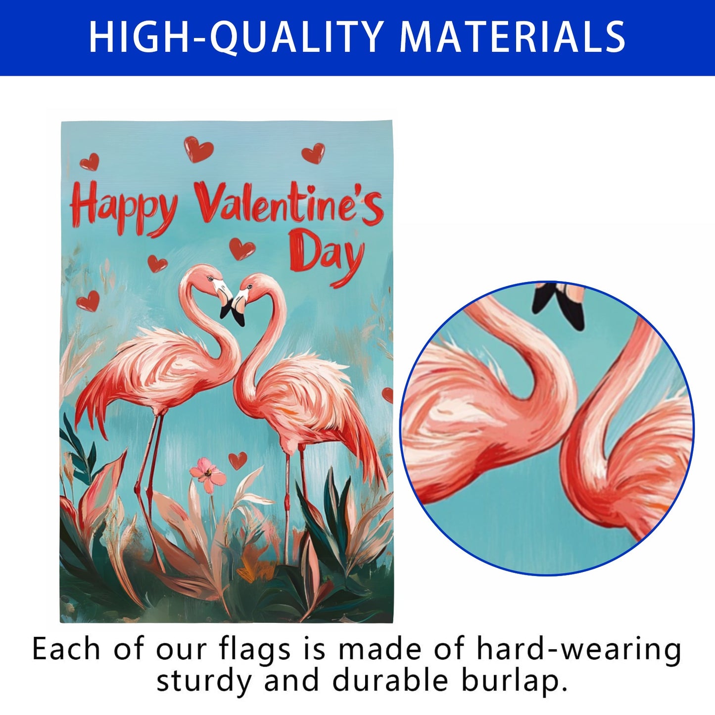 Flamingos Valentine's Day Garden Flag