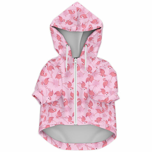 Flamingo Athletic Dog Zip-Up Hoodie