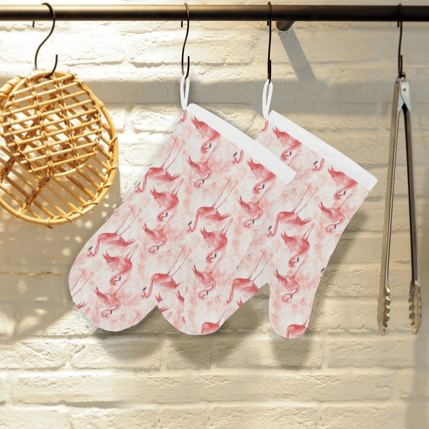 Pink Flamingos Oven Mitts (2)