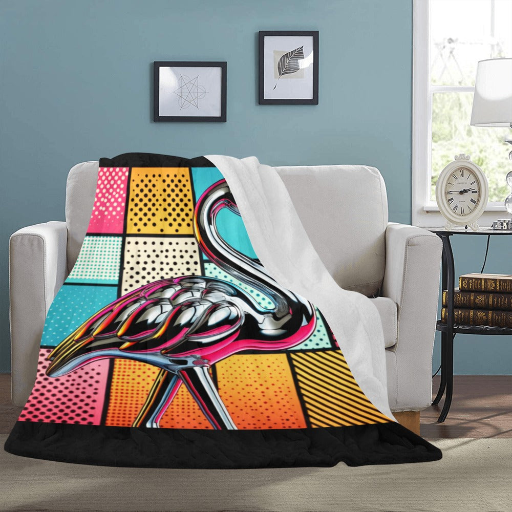 Pop Goes the Flamingo Blanket- 60x80 - Made in USA