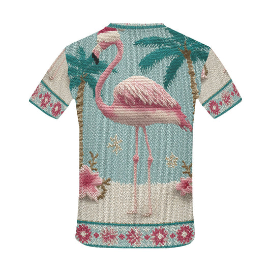 Men's Tropical Flamingo Christmas “Ugly Sweater” T-Shirt