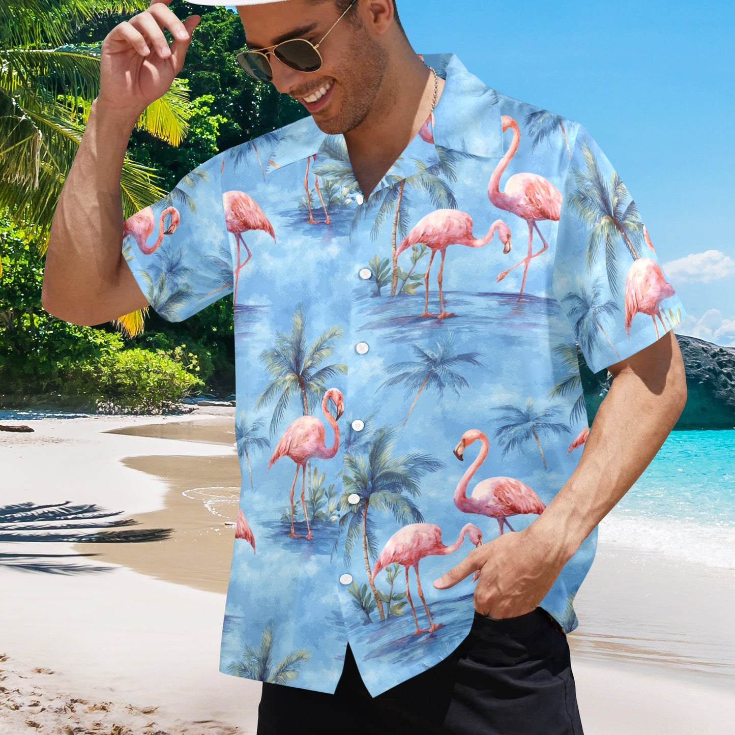 Flamingos on My Shirt - Hawaiian Shirt