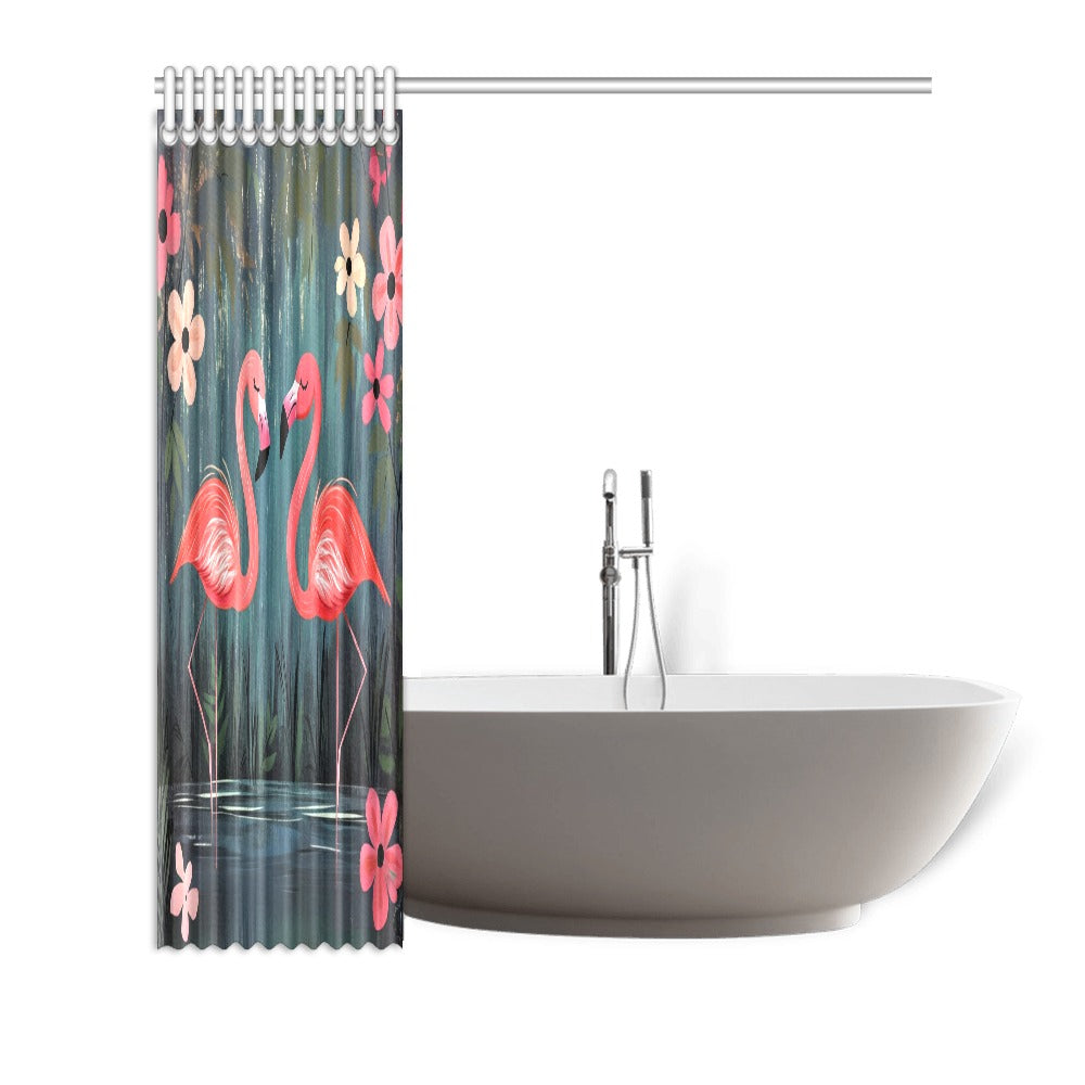 Serene Flamingos Shower Curtain