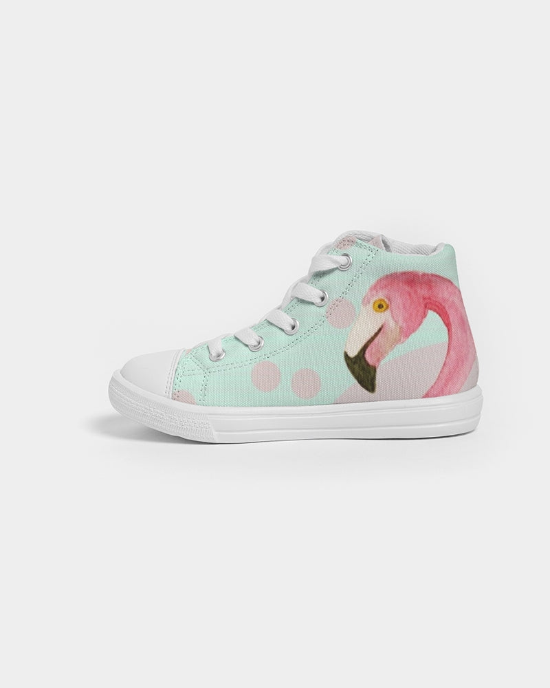 FLAMINGO FUN Kids Hightop Canvas Shoe - The Flamingo Shop