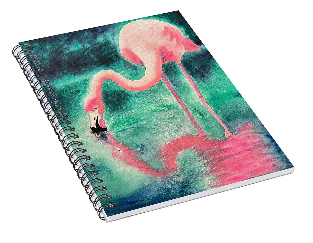 Flamingo Reflection - Spiral Notebook