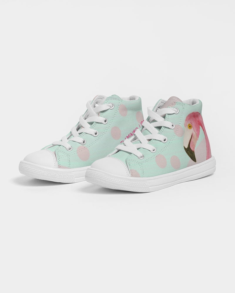 FLAMINGO FUN Kids Hightop Canvas Shoe - The Flamingo Shop