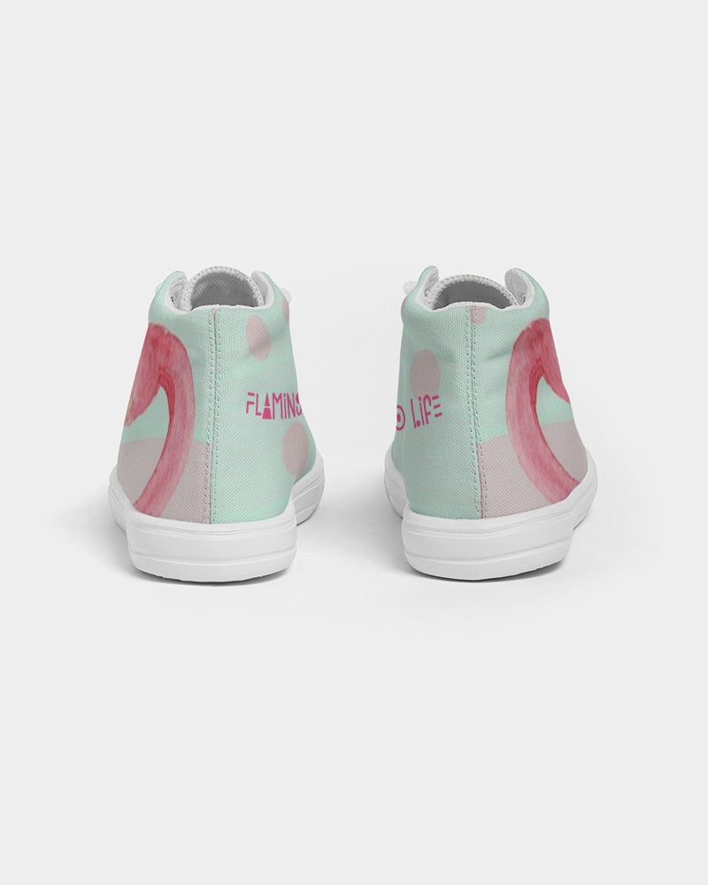 FLAMINGO FUN Kids Hightop Canvas Shoe - The Flamingo Shop