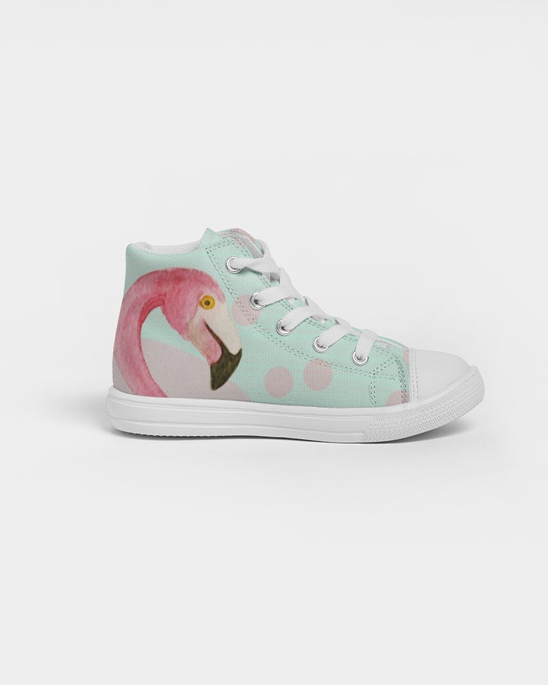 FLAMINGO FUN Kids Hightop Canvas Shoe - The Flamingo Shop