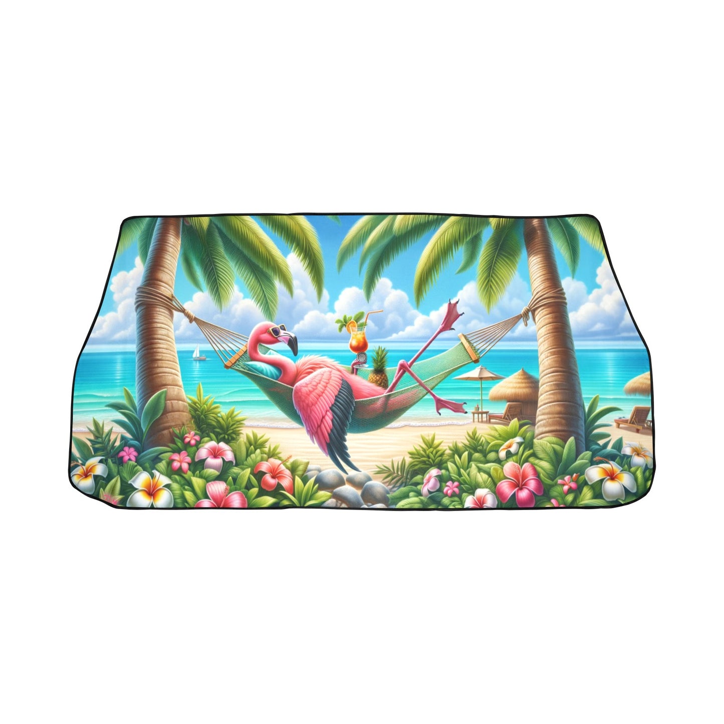 Flamingo in a Hammock Car Sun Shade