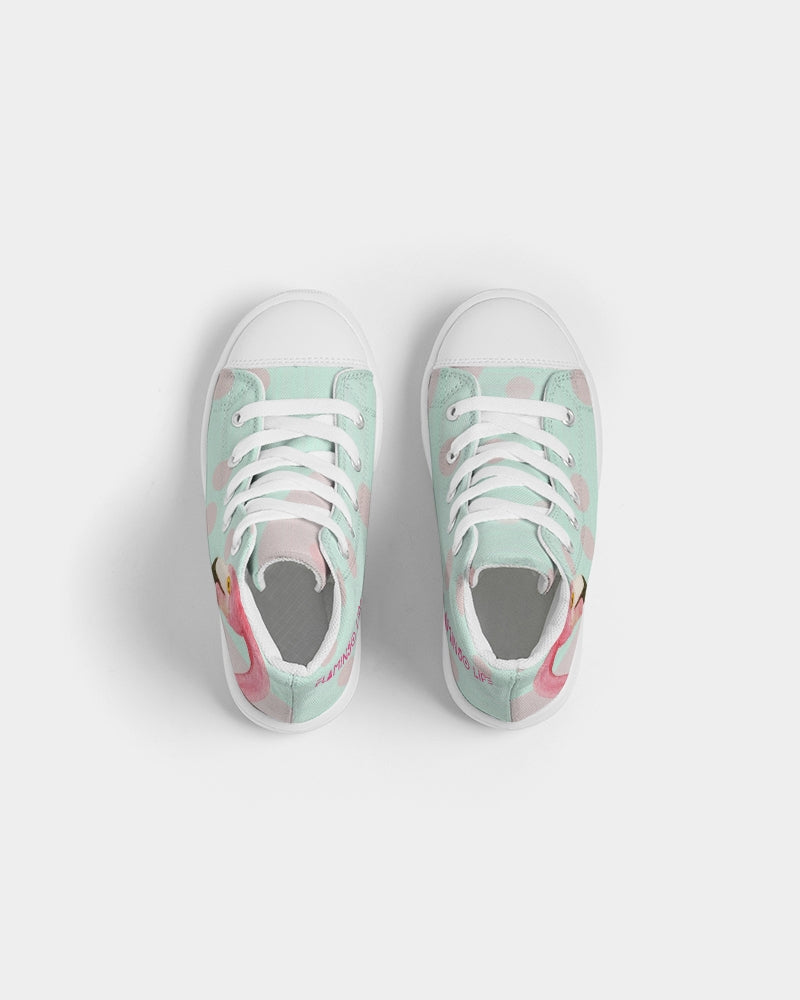FLAMINGO FUN Kids Hightop Canvas Shoe - The Flamingo Shop
