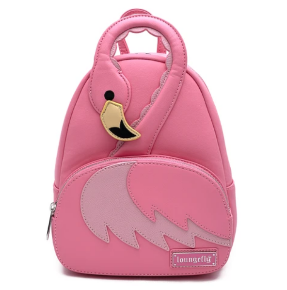 flamingo pattern mini backpack Pink for Boy Girl Bookbag School Bag Daypacks for Women B0400795 lined pocket for sunglasses and valuables Flamingo Pattern - Black" Backpack
