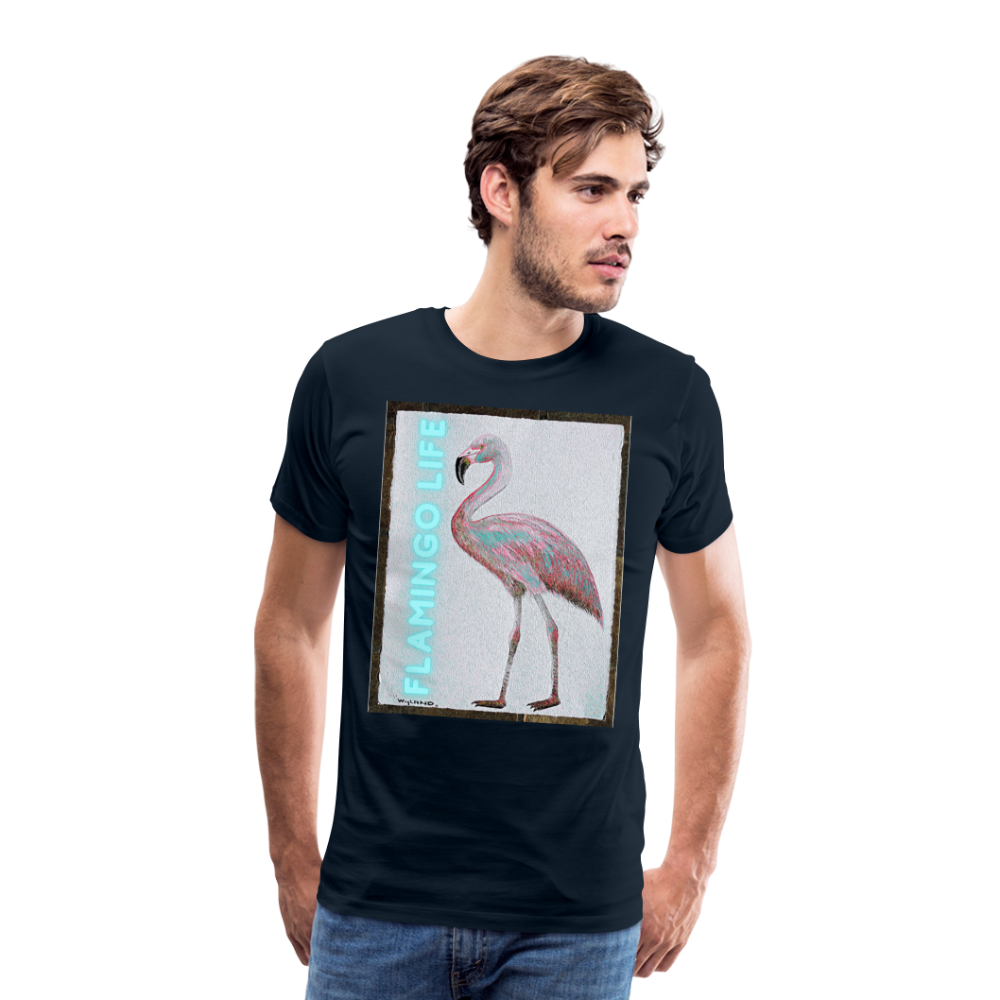 Flamingo Life® WYLAND© Designed Mens T-Shirt (Sizes up to 5XL) - deep navy