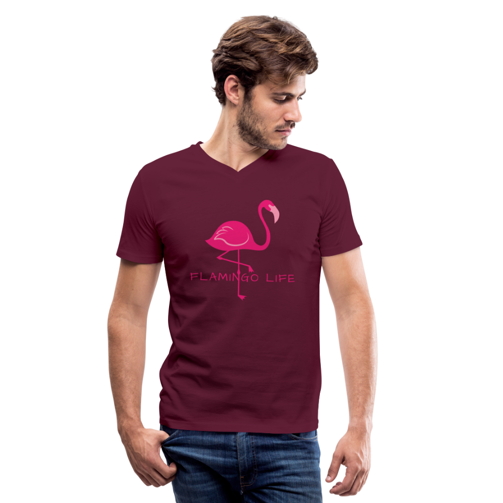 Men's Flamingo Life® V-Neck T-Shirt - maroon