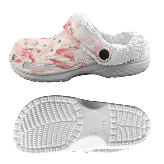 Pink Flamingos Fleece Lined Adult Unisex Clogs