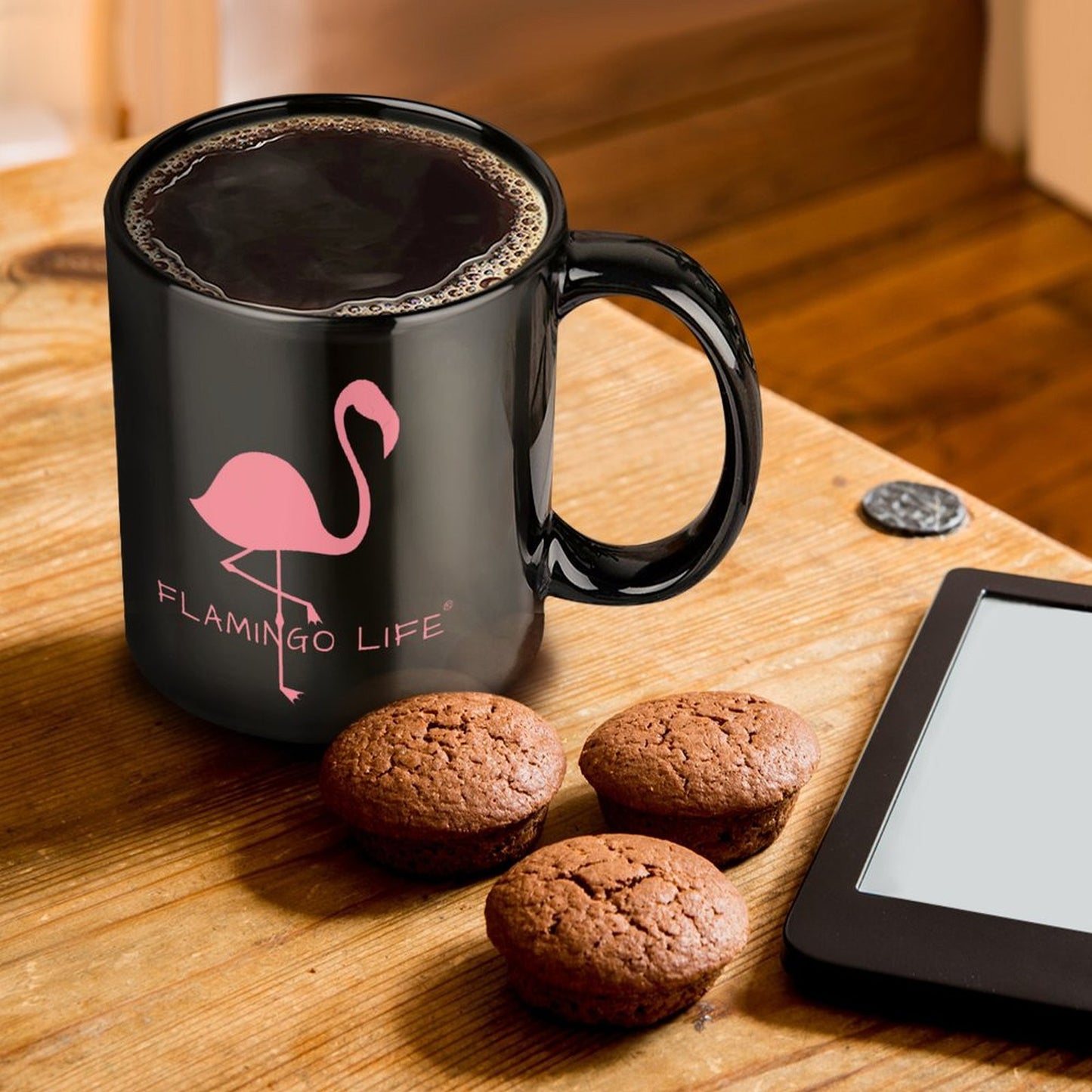 Flamingo Life® Black Mug