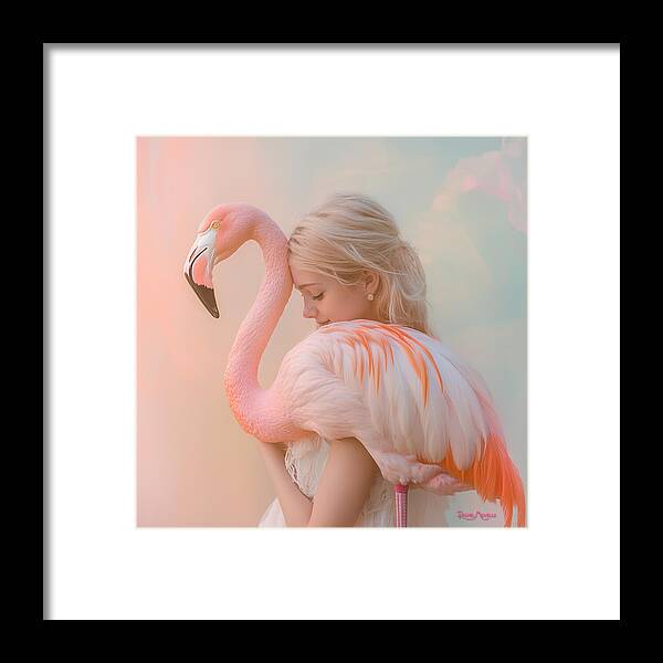 Feathered Embrace by Rachel Michelle - Digital Art Framed Print