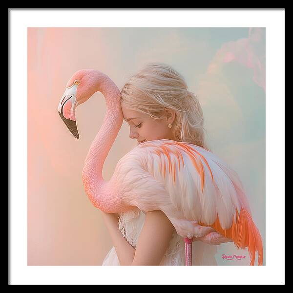 Feathered Embrace by Rachel Michelle - Digital Art Framed Print