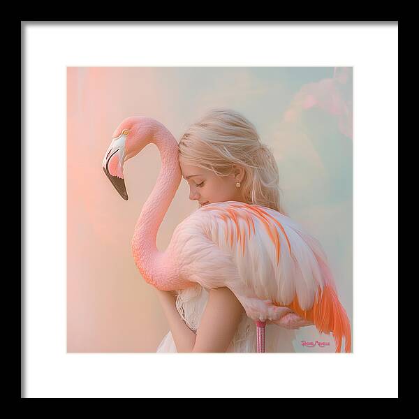 Feathered Embrace by Rachel Michelle - Digital Art Framed Print