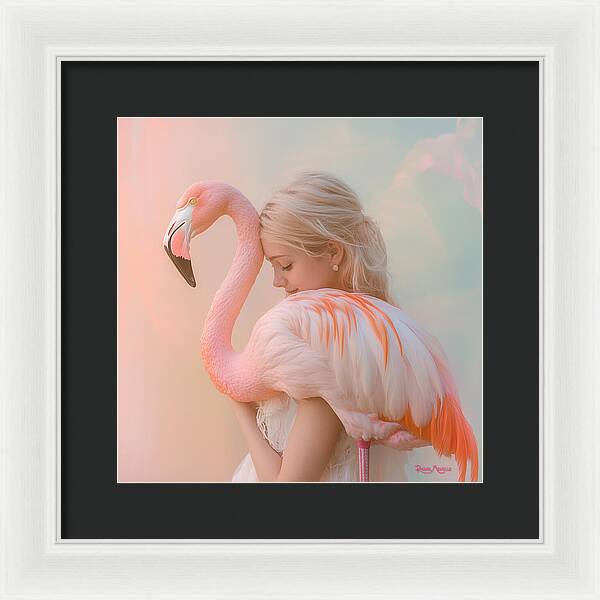 Feathered Embrace by Rachel Michelle - Digital Art Framed Print