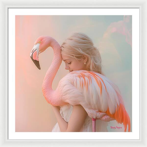 Feathered Embrace by Rachel Michelle - Digital Art Framed Print