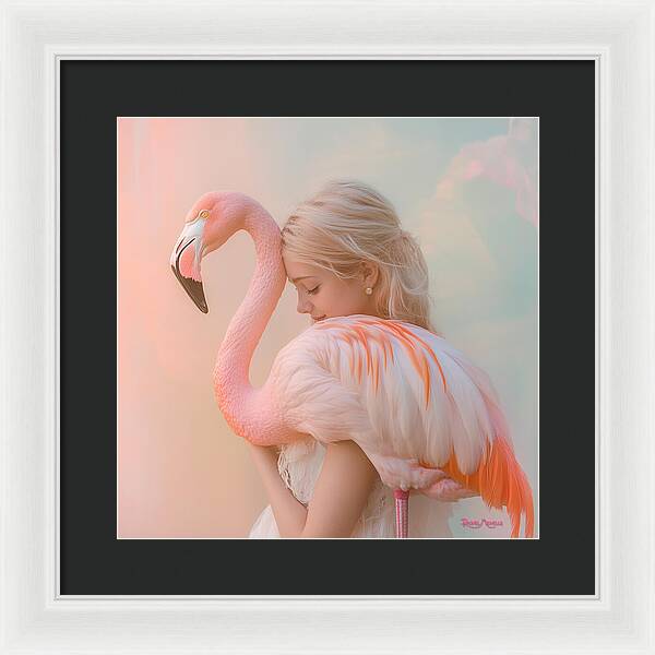 Feathered Embrace by Rachel Michelle - Digital Art Framed Print