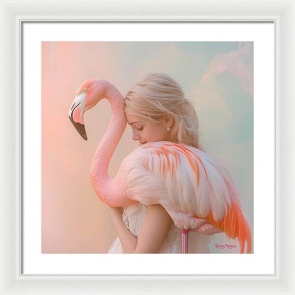 Feathered Embrace by Rachel Michelle - Digital Art Framed Print