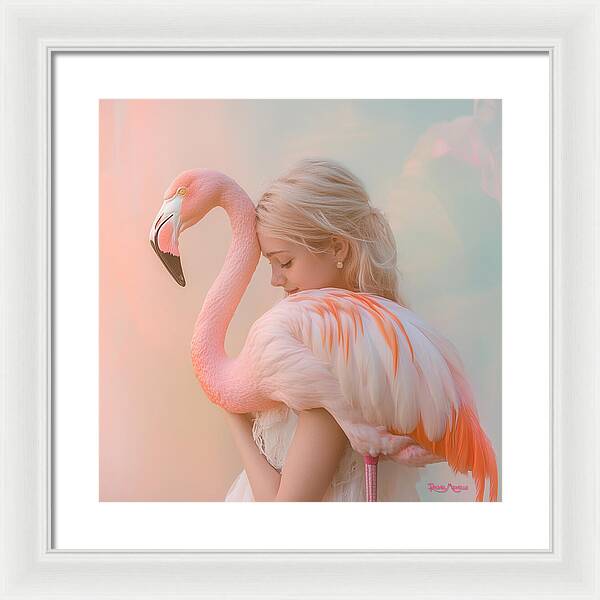 Feathered Embrace by Rachel Michelle - Digital Art Framed Print