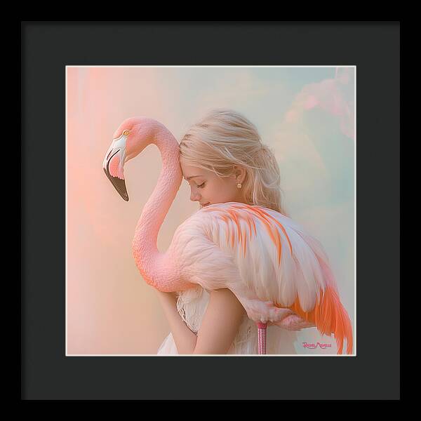Feathered Embrace by Rachel Michelle - Digital Art Framed Print