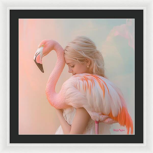 Feathered Embrace by Rachel Michelle - Digital Art Framed Print