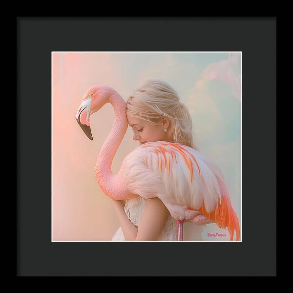 Feathered Embrace by Rachel Michelle - Digital Art Framed Print