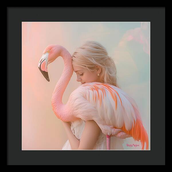 Feathered Embrace by Rachel Michelle - Digital Art Framed Print