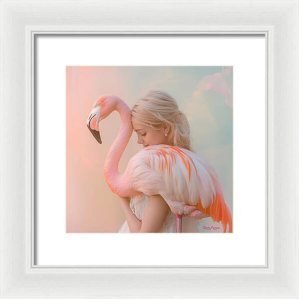 Feathered Embrace by Rachel Michelle - Digital Art Framed Print