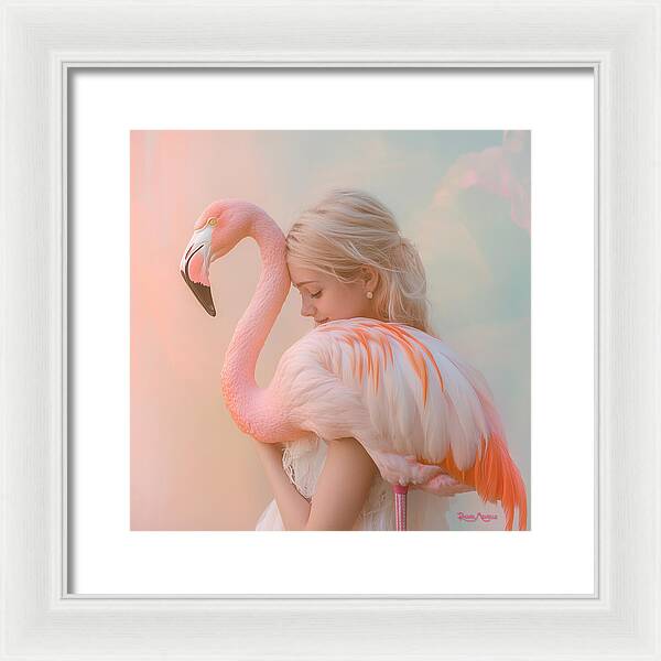 Feathered Embrace by Rachel Michelle - Digital Art Framed Print