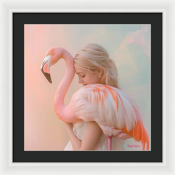 Feathered Embrace by Rachel Michelle - Digital Art Framed Print