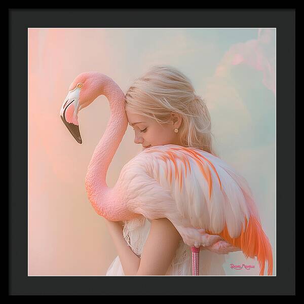 Feathered Embrace by Rachel Michelle - Digital Art Framed Print